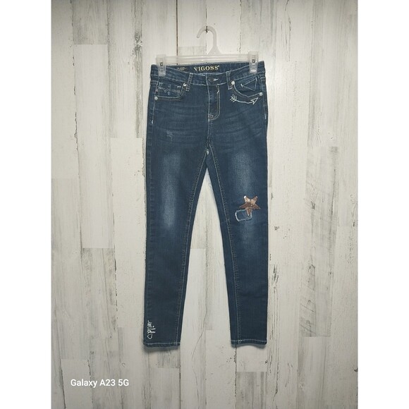 Girls Vigoss Skinny Jeans Distressed ~ Size 14 - Picture 1 of 6